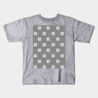 Minimal Cross Pattern Grey Kids T-Shirt